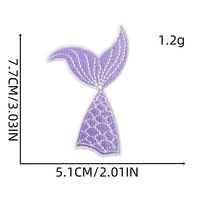 Patch brodé en forme de coquillage, diamant arc-en-ciel, à repasser