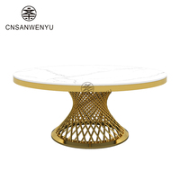 Nouvelle table de banquet ronde de style tendance avec pieds en acier blanc pour salle à manger et mariage