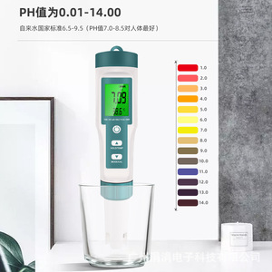 เครื่องวัดคุณภาพน้ำ 7 in 1 ยี่ห้อ Xiuyuan วัดค่า pH TDS EC อุณหภูมิ ความเค็ม ความถ่วงจำเพาะ ORP แบบพกพา สำหรับทดสอบน้ำดื่ม - Product Image 1