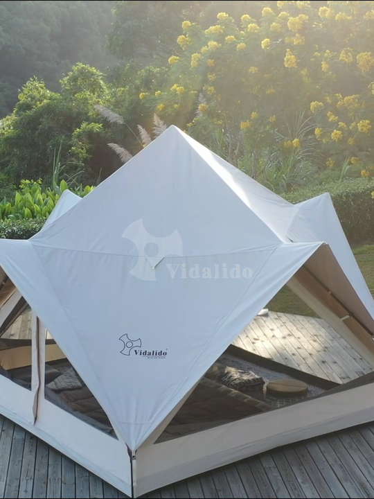 Vidalido Singye Pavlion Tent Outdoor Camping Indian Pyramid Tent Sun  Protection Foyer Double Rain Spire Tent