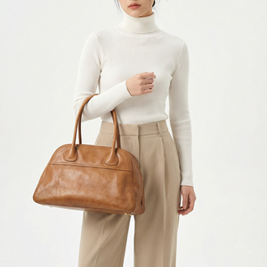 fábrica personalizada al por mayor bolsos de estilo de moda cuero genuino señoras bolso de hombro bolso de mano de las mujeres - Product Image 2