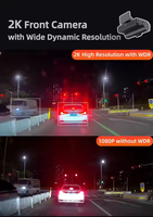 Upgrade baru 2K AI ADAS DMS Dashcam dengan 24 Jam Mode Sentry didukung 2CH 1080P perpanjangan kamera