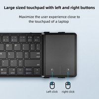 Keyboard Mini BT-1503 untuk Laptop, Smartphone, Tablet, Android, iOS, Keyboard Lipat Nirkabel Pintar Umum