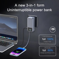 Prix d'usine, batterie externe haute capacité 10000mAh, technologie GaN 65W, charge rapide, écran LED, câble de type C, sortie USA/Canada