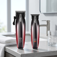 Tondeuse à cheveux professionnelle rechargeable pour barbier, avec écran LED, sans fil, machine de toilettage