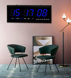 Hiện đại lớn nixie ống <span class=keywords><strong>Led</strong></span> kỹ thuật số lịch đồng hồ treo tường nhựa mặt duy nhất kim vẫn còn sống cho phòng khách điện - Product Image 4