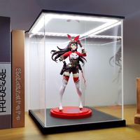 Vitrine en acrylique pour objets de collection avec éclairage LED, alternative à la boîte de présentation LEGO avec base noire, vitrine de rangement pour figurines