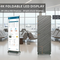 Affichage LED vertical pliable et léger, compatible 4K, couleur pleine, synchronisation intelligente, luminosité réglable