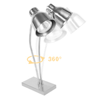 Lampe chauffante argentée à double tête pour buffet, chauffage d'aliments, pizza, éclairage d'armoire de barbecue, équipement chaud polyvalent