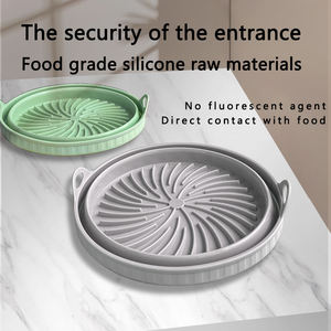 Pieghevole No-Stick tonda pentola in Silicone riutilizzabile pieghevole stuoia forno per <span class=keywords><strong>friggitrice</strong></span> lavastoviglie strumento di cottura sicuro per pasticceria - Product Image 3