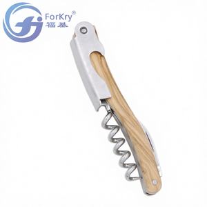 Ouvre-bouteille de vin <span class=keywords><strong>en</strong></span> acier inoxydable, simple, de haute qualité, avec manche <span class=keywords><strong>en</strong></span> <span class=keywords><strong>bois</strong></span> <span class=keywords><strong>d</strong></span>'olive - Product Image 1