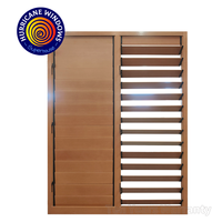 Ventana de Aluminio con Revestimiento de Madera, Color Bronce, Certificación NOA de Miami Dade, Ventilación Eficiente, Proveedor de Tamaños Personalizados