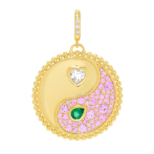 Gemnel Gemstone <strong>Gemini</strong> Pendant Yin-Yang Inspired Heart Pear Shaped Gems Rainbow Elegant Colorful <strong>Necklace</strong> - Product Image 5