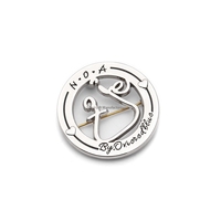 Épinglette Métallique Personnalisée en Forme de Lettre, Plaqué Or, Gravée en 3D, avec Émail Souple ou Dur, Épinglette de Sécurité