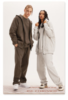 Pantalones Deportivos de Pierna Recta, Multicolores, Tejido Grueso de 450 g, Felpa Francesa, Cintura Elástica con Cordón, Estilo Urbano, Unisex, Lisos
