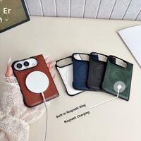Étui en cuir magnétique pour iPhone Duo à écran pliable, compatible avec la charge sans fil ultra-mince, protection de luxe pour les professionnels