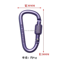 Boucle de verrouillage de corde à vent en forme de D en alliage d'aluminium pour l'extérieur 6cm mousqueton rapide porte-clés mousqueton pour accessoires de sac à dos