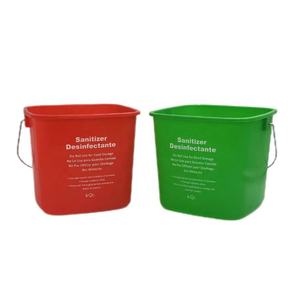 Customizable 6L <strong>Plastic</strong> Water <strong>Bucket</strong> Stainless Steel <strong>Handle</strong> Multi-Functional Detergent Sanitizing <strong>Bucket</strong> Square Cleaning <strong>Lid</strong> - Product Image 1
