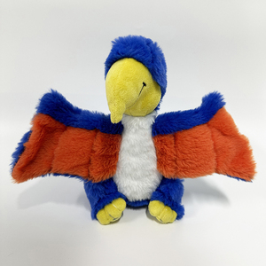 Peluche Pterosaure Bleu et Orange Vibrant - Adorable Design à Bec Souriant pour les Amateurs de Dinosaures - Product Image 1