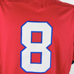 Maillot de football américain personnalisé rouge à col en V et manches courtes pour homme adulte – Vêtement respirant de style baseball - Product Image 5