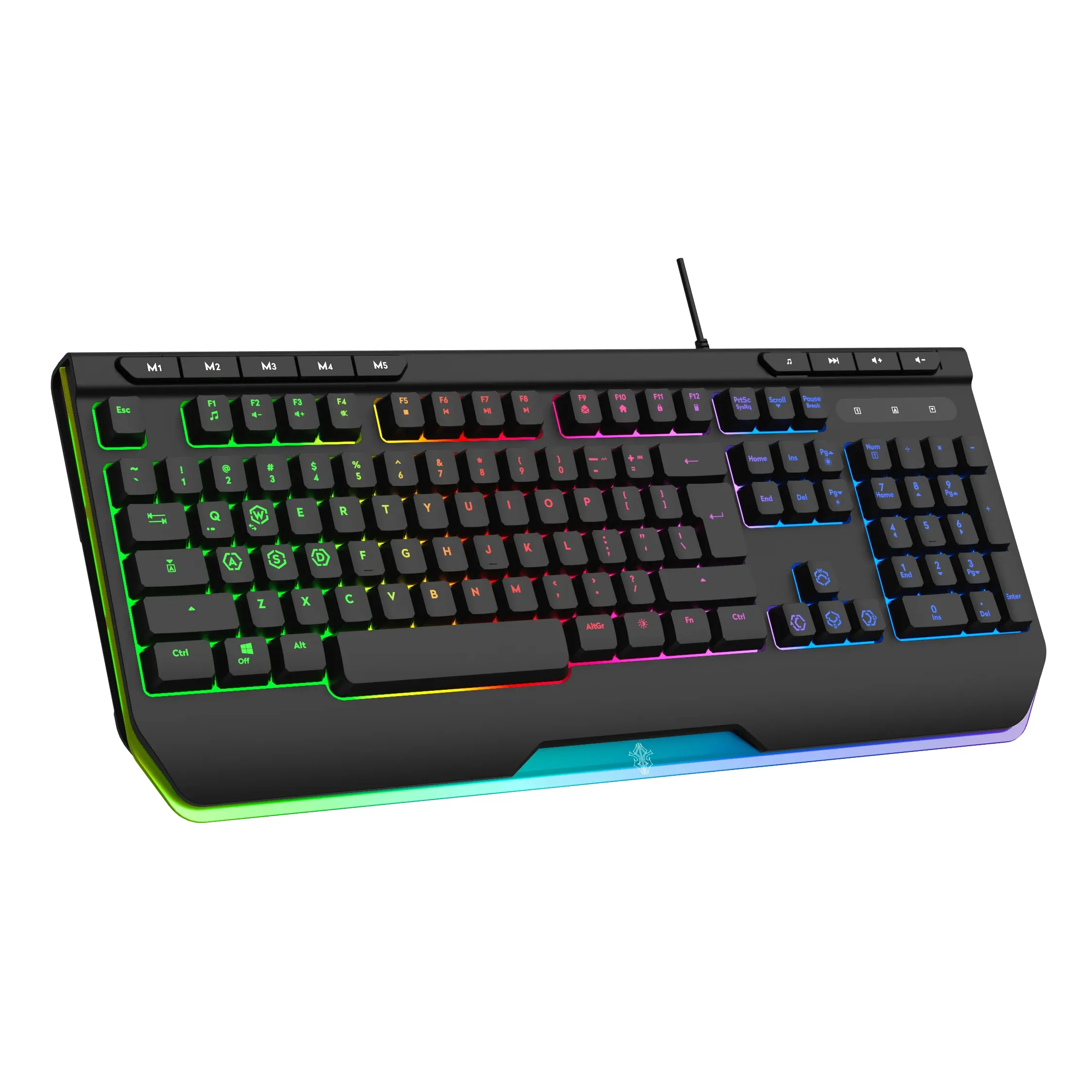 RGB светодиодная испанская компьютерная Механическая игровая клавиатура с подсветкой