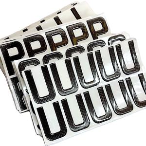 Fabricación 4D número acrílico negro fibra de carbono matrícula número Gel letra 3D 5mm Reino Unido número placa letras - Product Image 1