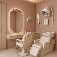 Fauteuil de lavage de luxe inclinable pour salon de coiffure, lit de beauté rembourré avec repose-pieds pour salon de coiffure