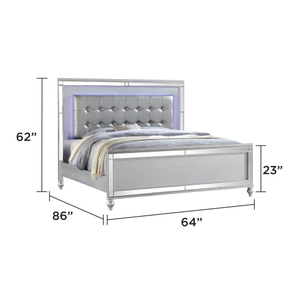 Ensemble de meubles de chambre à coucher 5 pièces moderne pour lit king size, comprenant une table de chevet rembourrée en bois, une commode, un miroir et une armoire pour le salon - Product Image 2