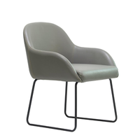 Fauteuil d'appoint moderne rembourré en cuir PU, durable, avec base en traîneau, pour hôtel, hall d'entrée, salle d'attente, café