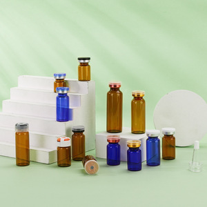 Botella de Vidrio Estéril Transparente Ámbar YUTONG para Líquido Oral con Tapón de Goma y Estampado Dorado para Viales Médicos de 5ml/10ml - Product Image 2