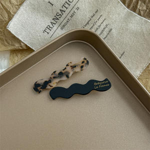 Klip rambut wanita 2 Retro, sederhana geometris asetat klip poni rusak sisi perempuan 2023 baru bebek klip tagihan hiasan kepala - Product Image 6