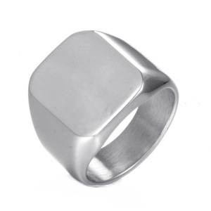 Oahlan แหวนสแตนเลสปัดเรียบสำหรับผู้ชายเครื่องประดับแฟชั่น - Product Image 1