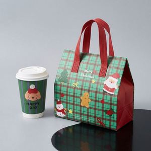 Bolsa Térmica Aislante Personalizada con Logotipo Navideño para Restaurantes y Cafeterías, Bolsa Refrigerante para Alimentos - Product Image 1