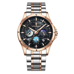Herrenuhren Mode Geschäft Sternenhimmel Zifferblatt Quarzuhren Luxus Leder wasserdicht leuchtende Uhr für Herren Uhrzeuge Uomo