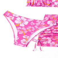 Traje de baño de verano para niñas florales Conjunto de bikini de natación de tres piezas para niñas pequeñas
