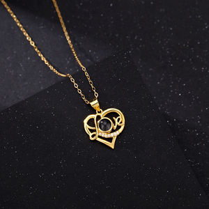 Collana con Ciondolo a Cuore con Proiezione 'Ti Amo' in 100 Lingue, Gioiello Trendy con Catena a Maglia per Regalo, Fidanzamento, Anniversario, Festa - Product Image 5