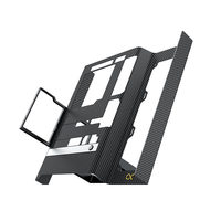 Boîtier d'ordinateur de bureau pour jeux PC en aluminium Fu Jun, format tour complète ATX, cadre ouvert, avec 3 ventilateurs