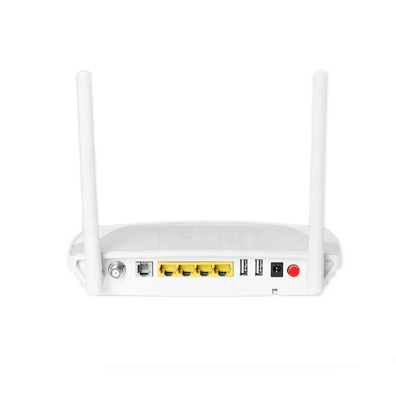 Kexint conjunto de caixa superior ftth, roteador wifi 1ge + 3fe + 1wifi (2.4g & 5g) + 1catv + 1 portas + 2usb + 1 potência gepon onu