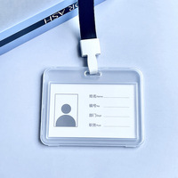 Porte-badge transparent en gros, étui en plastique pour carte d'identité avec cordon de cou détachable pour l'école, le bureau et les entreprises