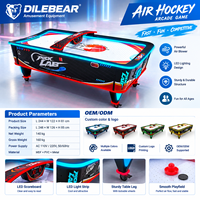 Table de hockey sur air à monnayeur pour 2 joueurs, machine de jeu d'arcade d'intérieur, jeu commercial de pucks en fibre de verre pour centre de jeux