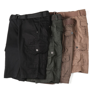 Pantalones Cortos Cargo Casuales de Algodón Transpirable de Secado Rápido para Hombre, Talla Grande, Elásticos, Tejidos a Crochet, por Debajo de la Rodilla, Ajuste Holgado - Product Image 1