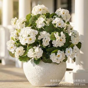 Ramo de Begonias Artificiales de Meiduo Flower Industry, Color Blanco Seda, Decoración para Interiores y Exteriores - Product Image 1