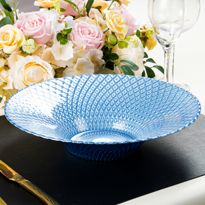 Bán buôn thanh lịch 13 'giá rẻ màu vàng Glass Wedding Dinner trái cây tấm - Product Image 3