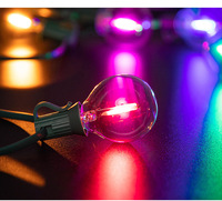 Guirlandes lumineuses solaires LED G40 IP65 pour extérieur, multicolores, pour jardin, patio, mariage, Noël, décoration de fêtes