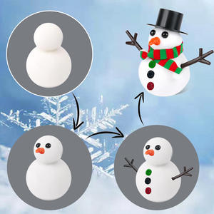Bview Kit de fabrication de bonhomme de neige de Noël-Ensemble de bricolage en argile sèche <span class=keywords><strong>à</strong></span> l'air pour enfants Meilleure vente sur <span class=keywords><strong>Amazon</strong></span> - Product Image 3