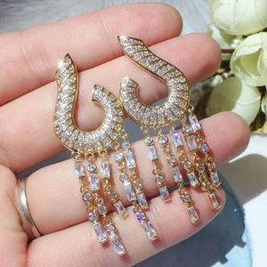 HIBRIDE Boucles d'oreilles en or européen à la mode pour femmes Accessoires de fête de luxe Brincos Bijoux Cadeaux de fête E-941 - Product Image 2
