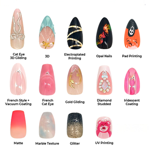 <span class=keywords><strong>Uñas</strong></span> Postizas 3D <span class=keywords><strong>Hello</strong></span> <span class=keywords><strong>Kitty</strong></span> en ABS, Color Rosa Nude, Forma Cuadrada Mediana, Acabado Brillante, para Dedos - Product Image 5