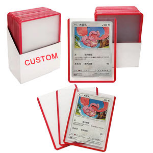 Porte-cartes Top Loader 3x4 avec bordure rouge, transparent et coloré, <span class=keywords><strong>double</strong></span> face, pour cartes TCG, MTG, YoGiOh, Pokemoned - Product Image 1