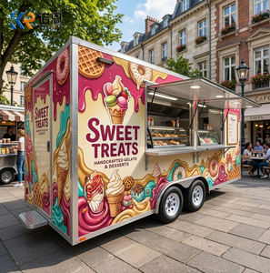 Camion de restauration mobile en acier inoxydable pour gaufres et glaces, certifié CE - Product Image 6