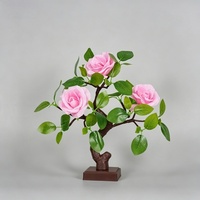 Décoration de table pour les fêtes du Nouvel An, arbre à fleurs de pêche, lampe à brancher sur USB, arbre lumineux, éclairage décoratif pour les occasions festives
